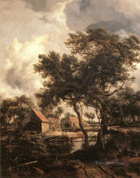 水車小屋 1660 マインデルト ホッベマ Oil Paintings